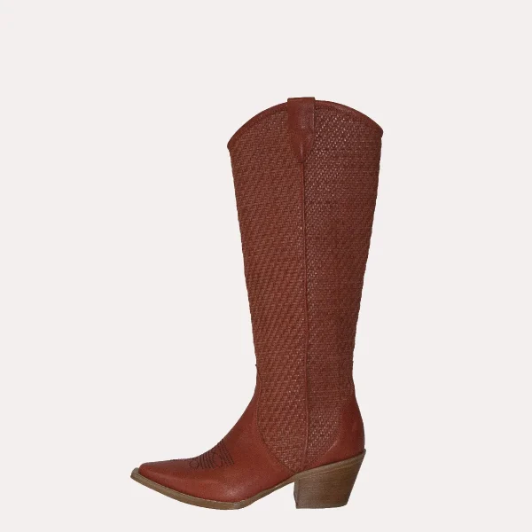 Stivale terracotta Curiositè | Camperos originari del Messico, presentano ricami elaborati sulla tomaia. | Lecceshoes shop online