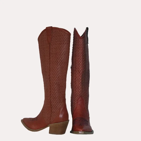 Stivale terracotta Curiositè | Camperos originari del Messico, presentano ricami elaborati sulla tomaia. | Lecceshoes shop online