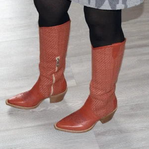 Stivale terracotta Curiositè | Camperos originari del Messico, presentano ricami elaborati sulla tomaia. | Lecceshoes shop online
