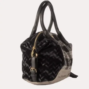 Outlet borse Online | Bauletto Grigio/Nero con 2 manici Pronti, Pazienza... Via!! | Lecceshoes Shop Online