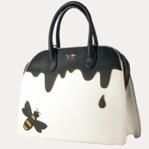 Outlet borse Online | 2 Manici bauletto bianca con disegna "Ape" Tosca Blu | Lecceshoes Shop Online