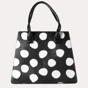 Outlet borse Online| 2 Manici in calf nero con pois bianchi | Lecceshoes Shop Online